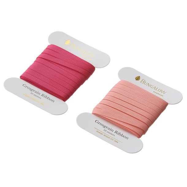 Gavebnd Ribbon slim i stof 2 stk  10 meter - Azalea
