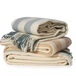 Klippan plaid Gotland Vertical stripe - heavenly blue white