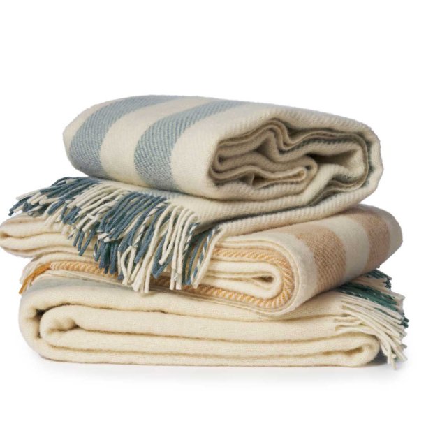 Klippan plaid Gotland Vertical stripe - heavenly blue white