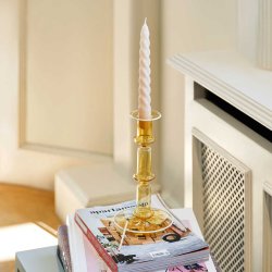 HAY Flare lysestage i glas - tall yellow
