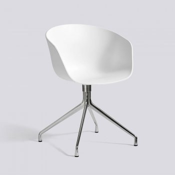 HAY stol AAC20 Swivel - white / alu base