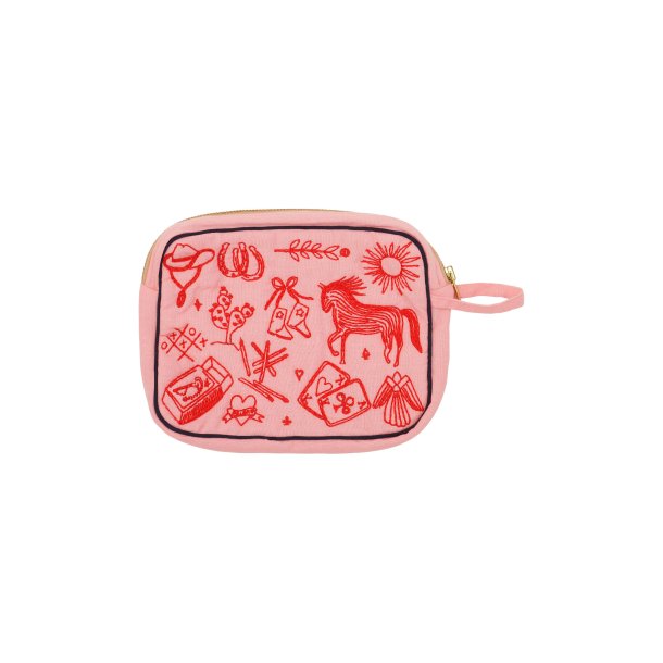 Habiba make-up pung polly - flamingo