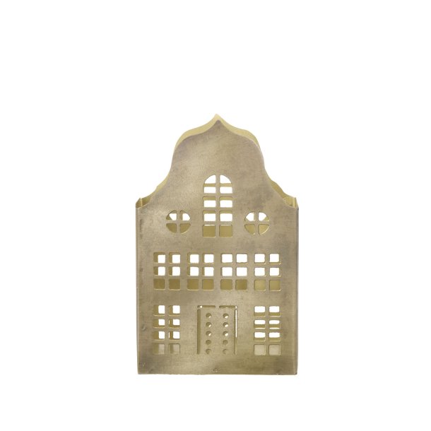 Lysestage til fyrfadslys - brownstone H13cm