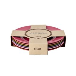 Rice melamin middagstallerken multi - 6 stk