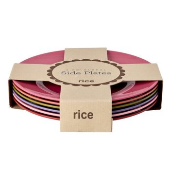 Rice melamin middagstallerken multi - 6 stk