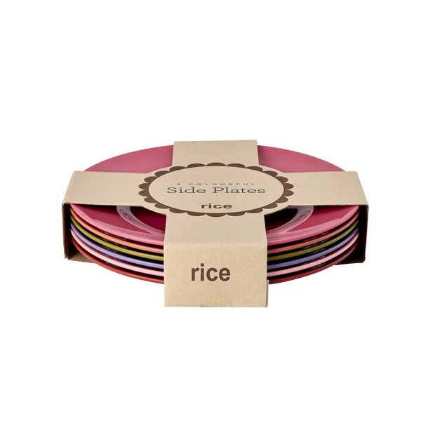 Rice melamin middagstallerken multi - 6 stk