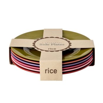Rice melamin frokosttallerken multi - 6 stk