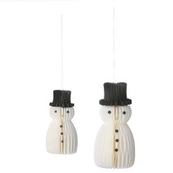 Bungalow julepynt 2 stk - honeycomb snowmen