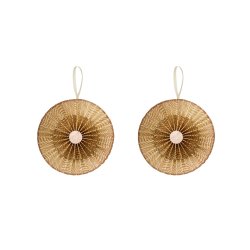 Bungalow papir rosette Zen 15 cm 2 stk - pecan