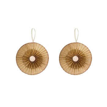 Bungalow papir rosette Zen 15 cm 2 stk - pecan