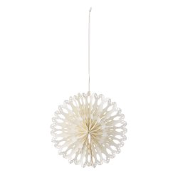 Bungalow julestjerne til ophng 20 cm - Frost Glitter