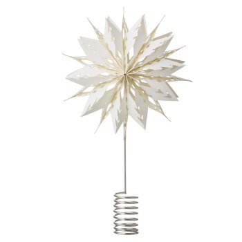 Bungalow topstjerne til juletret - Glacia 20cm Off White