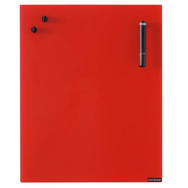 Chat-board magnetisk glastavle - Red