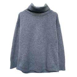 Rullekravesweater i cashmere og lammeuld - grey