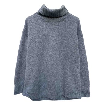 Rullekravesweater i cashmere og lammeuld - grey