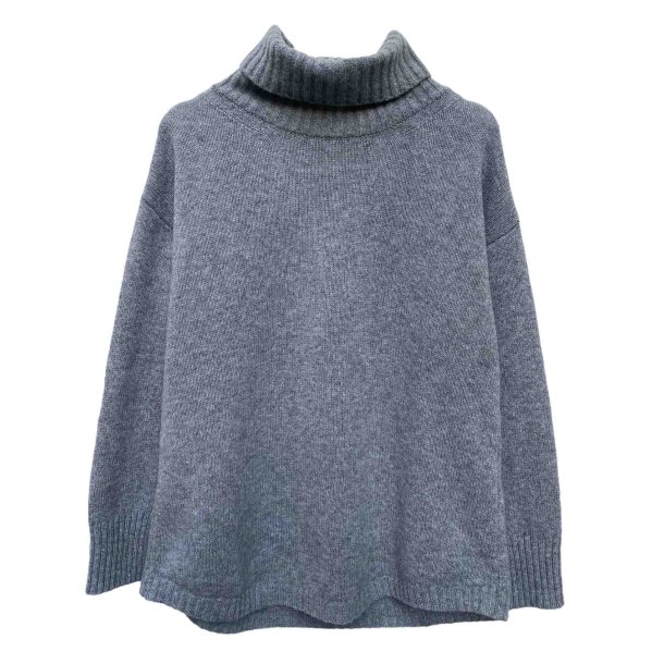 Rullekravesweater i cashmere og lammeuld - grey