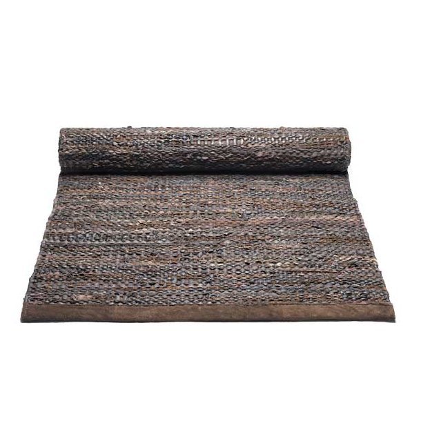 Rug Solid gulvtppe lder 140x200cm  - Choco