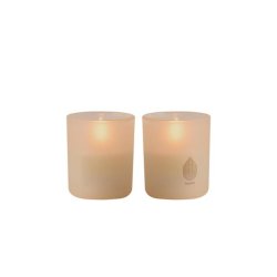 Uyuni LED stearinlys i glasstage 2 pak - beige