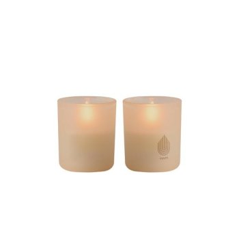Uyuni LED stearinlys i glasstage 2 pak - beige