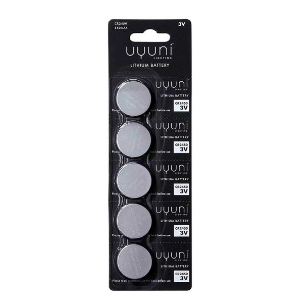 Uyuni batterier 5 stk CR2450 til fyrfadslys premium