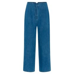 Frau Wuxi wide ankle pant - medium blue denim