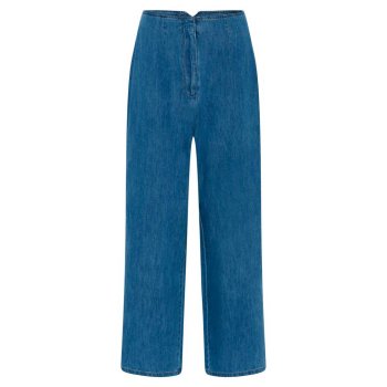 Frau Wuxi wide ankle pant - medium blue denim