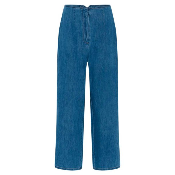 Frau Wuxi wide ankle pant - medium blue denim