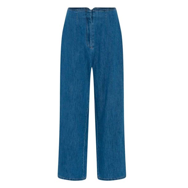 Frau Wuxi wide long pant - medium blue denim