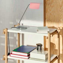 HAY Woody Shelving almond white steel shelves/oak frame 2.0-Column Low - UDSTILLINGSMODEL