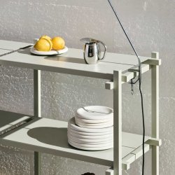 HAY Woody Shelving Smokey Grey beech frame 2.0-Column Low