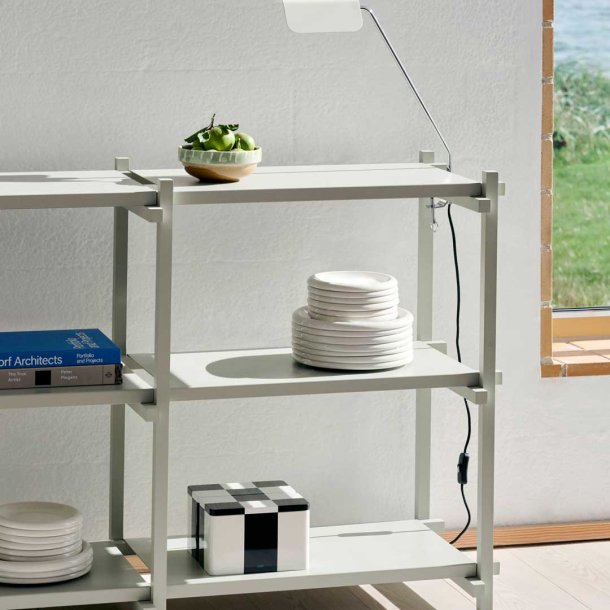 HAY Woody Shelving Smokey Grey beech frame 2.0-Column Low