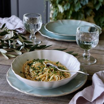 Alentejo dyb tallerken 25 cm - turquoise - 6 stk