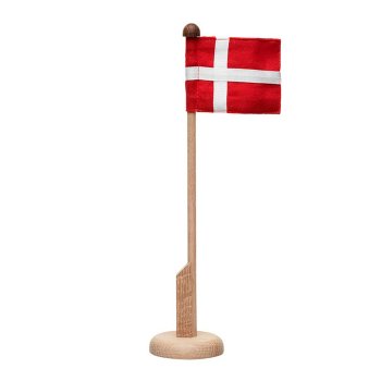 Dannebrog bordflag med egetrsfod