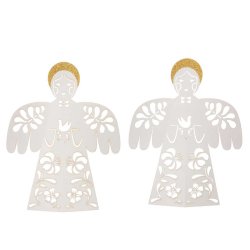 Bungalow julepynt papir engle 2 stk