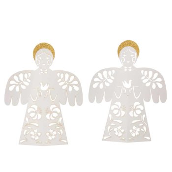 Bungalow julepynt papir engle 2 stk