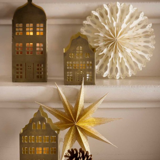 Lysestage til fyrfadslys - brownstone H13cm