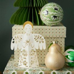 Bungalow julepynt papir engle 2 stk