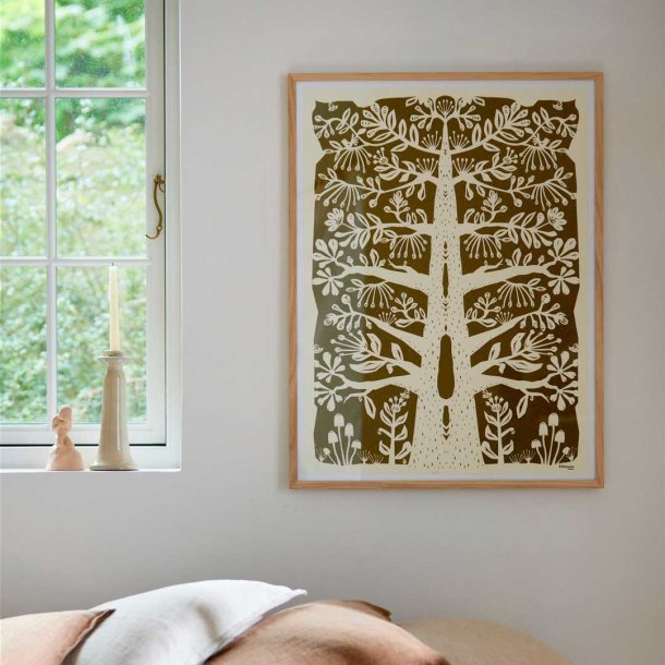 Bungalow plakat - papercut tree indigo