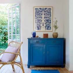 Bungalow plakat - papercut wheel indigo