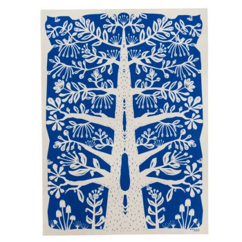 Bungalow plakat - papercut tree indigo
