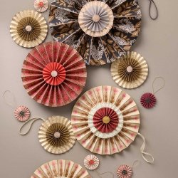 Bungalow papir rosette Elderflower 40 cm - walnut