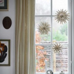 Bungalow julestjerne til ophng 20 cm - Frost Glitter