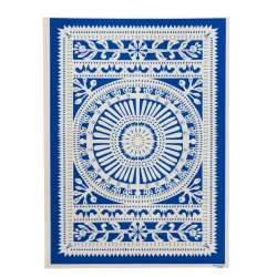 Bungalow plakat - papercut wheel indigo