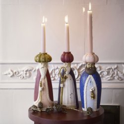 Hellige 3 konger - hndmalede lysestager - Ruby