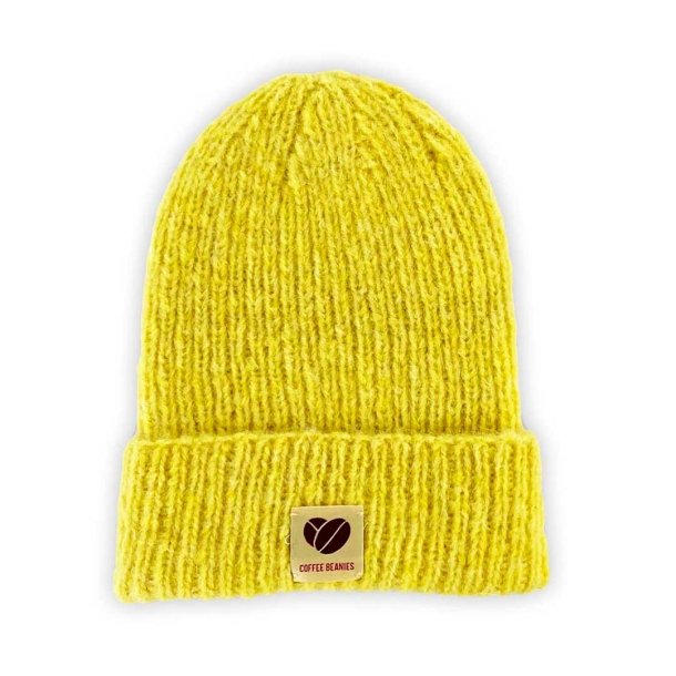 Coffee Beanies strikhue - yellow