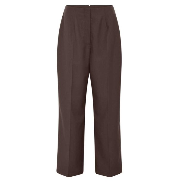 Frau Wuxi wide long wool pant - chocolate brown