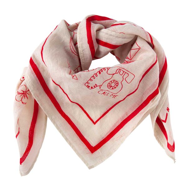 Habiba bandana - Vanessa Red Ivory