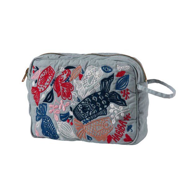 Habiba make-up pung - Koi pastel blue