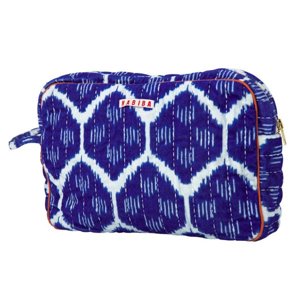 Habiba toilettaske - Ikat Japan blue
