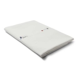 Flora dug i flagdug med broderede vilde blomster 